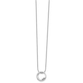 White Ice Sterling Silver Diamond Circle Necklace with Rhodium Finish